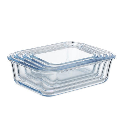 Borcan de sticlă cu capac set de 4