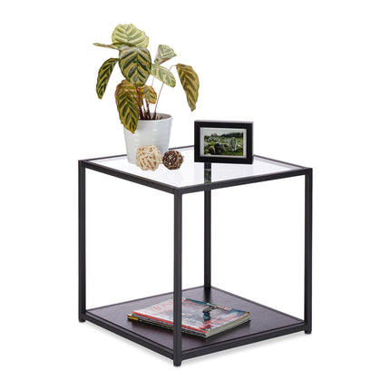 Glass side table with 2 discs
