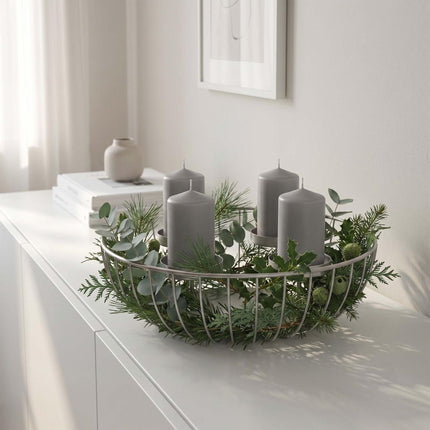 Bol metalic auriu pentru coroană de Advent, suport din oțel de 33 cm