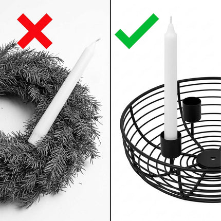 Coroană de Advent din sârmă metalică aurie – suport din oțel de 20,5 cm