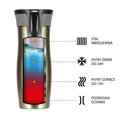 Cupa Termica Aur, izolata, 350 ml