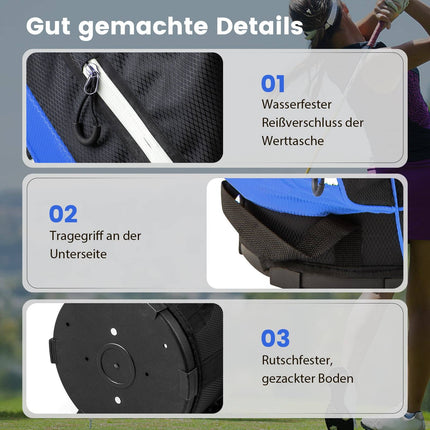 Geantă pentru cărucior de golf cu 14 separatoare, husă de ploaie, albastră