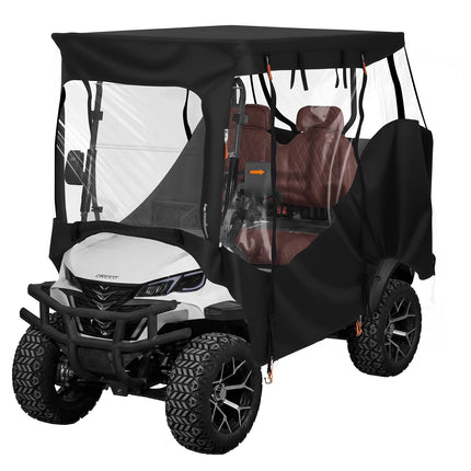 Golf Cart Cover, 600D Waterproof Full Enclosure 2+2