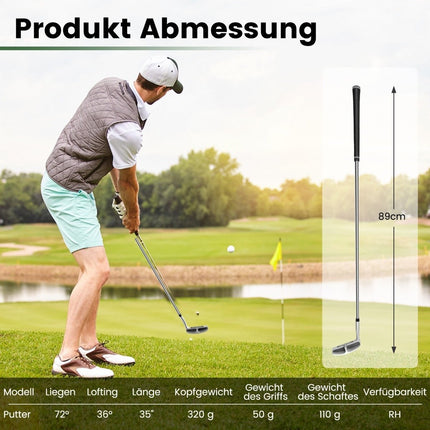 Tocator de golf 89 cm - Cap din oțel inoxidabil, mâner anti-alunecare