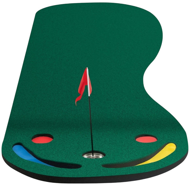 Covoraș de golf 300x96 cm cu 3 cupe și steag