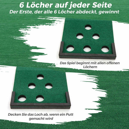 Set de covorașe de golf - Puttere reglabile, 6 bile, 12 capace