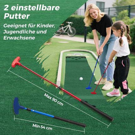 Set de covorașe de golf - Puttere reglabile, 6 bile, 12 capace