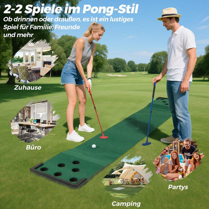 Set de covorașe de golf - Puttere reglabile, 6 bile, 12 capace
