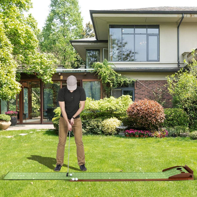 Covoraș de golf cu 3 găuri și întoarcere automată a mingii
