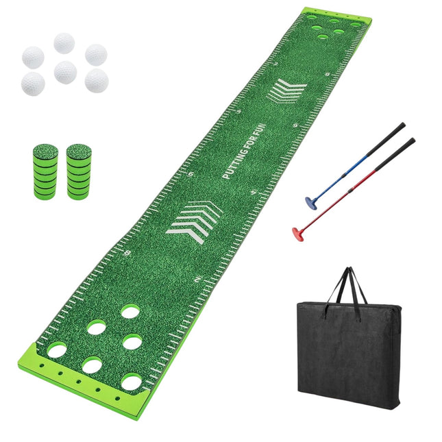 Covoraș de golf cu set de crose și mingi reglabile