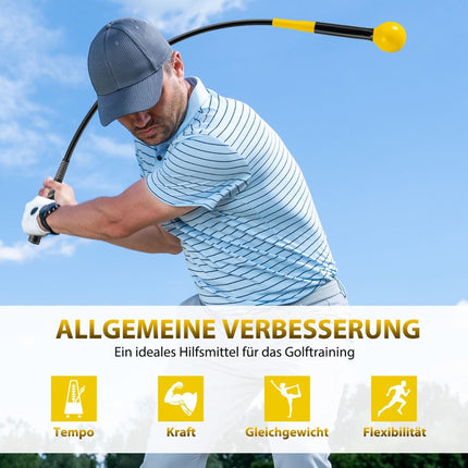 Ajutor pentru antrenamentul swingului de golf, 100 cm, cap greu, galben