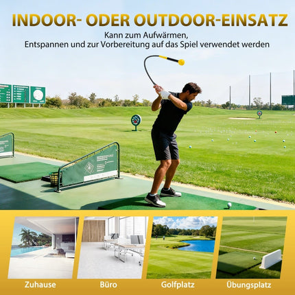 Ajutor pentru antrenamentul swingului de golf, 100 cm, cap greu, galben