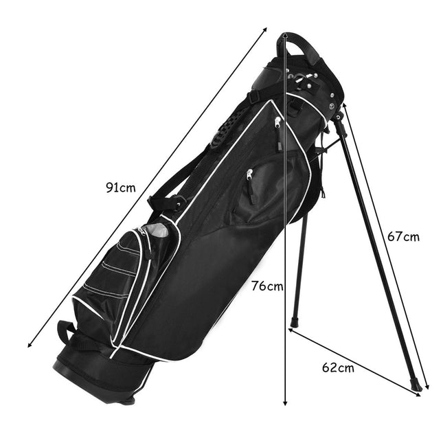 Geantă de golf Geantă de golf de 9 inci Geantă de creion Geantă de călătorie profesională Geantă de suport cu secțiune de cap și curea de transport-negru