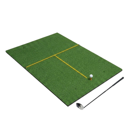 Covoraș de lovire de golf cu 2 teuri de cauciuc, 2 bețe de aliniere și 6 poziții de tee, 152 x 92 cm, grosime 32 mm