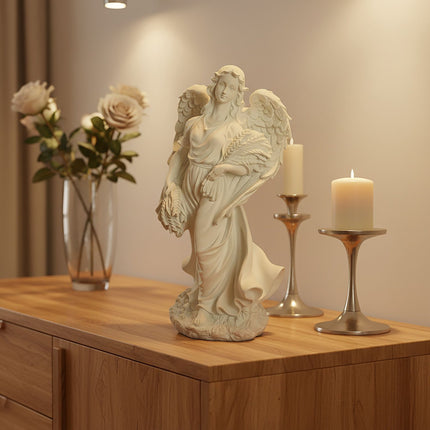 Statuie de înger funerar, ornament memorial rezistent la intemperii
