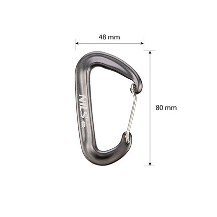 Carabiner Gri 12 KN – Ușoară, Durabilă