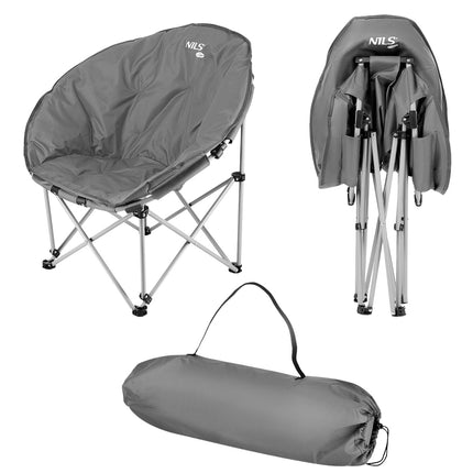 Scaun de camping pliabil gri, usor, portabil