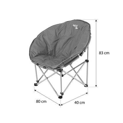Scaun de camping pliabil gri, usor, portabil