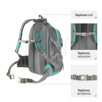 Rucsac verde, capacitate mare, material rezistent