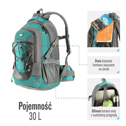 Rucsac verde, capacitate mare, material rezistent