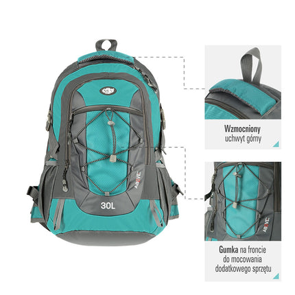 Rucsac verde, capacitate mare, material rezistent