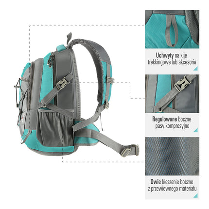 Rucsac verde, capacitate mare, material rezistent