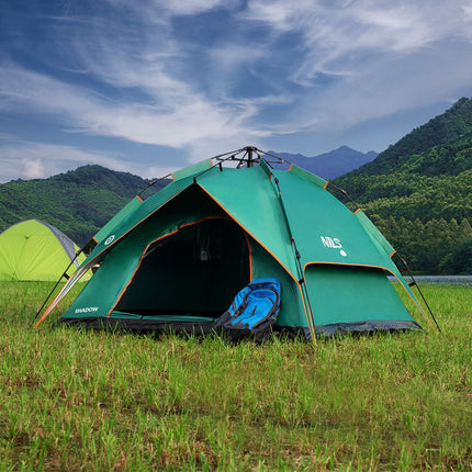Cort de camping verde, 2 persoane, ușor