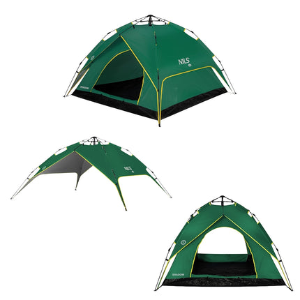 Cort de camping verde, 2 persoane, ușor