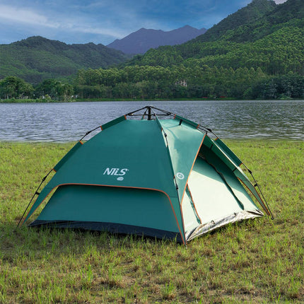 Cort de camping verde, 2 persoane, ușor