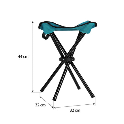 Taburet de camping pliabil verde, compact și ușor