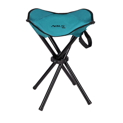 Taburet de camping pliabil verde, compact și ușor