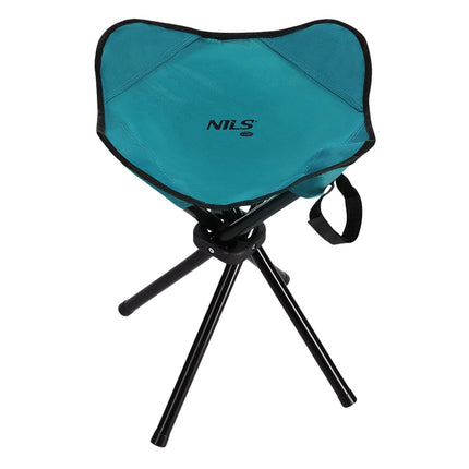 Taburet de camping pliabil verde, compact și ușor