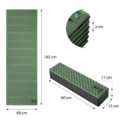 Covoraș verde pliabil, 188 cm, covoraș portabil pentru camping