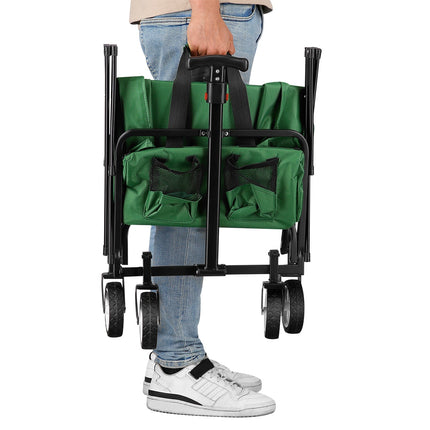 Vagon pliabil verde, compact și portabil