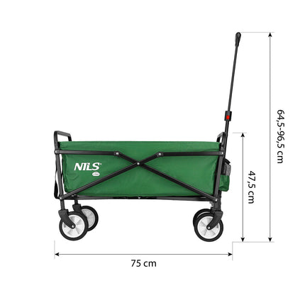 Vagon pliabil verde, compact și portabil