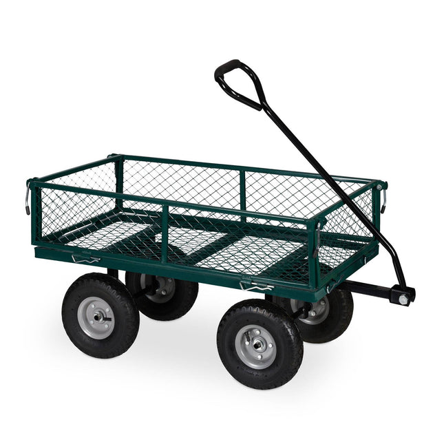Cărucior verde pentru utilizare grea cu părți laterale pliabile