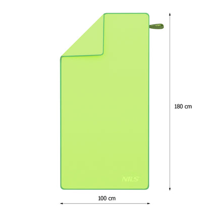 Prosop din microfibra verde, 180x100 cm