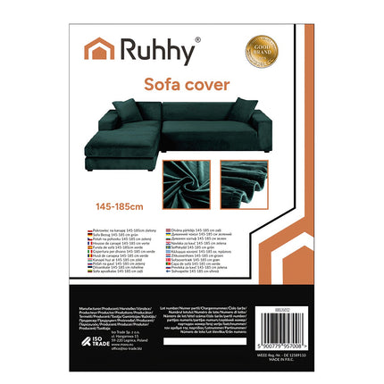 Green Sofa Cover, Stretch Fit 145-185cm
