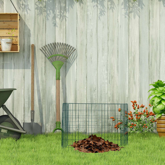 Set de 2 coșuri de compost din oțel verde, de mare capacitate