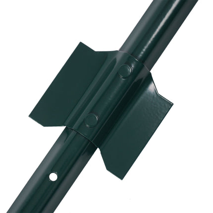 Stâlpi de gard din oțel verde cu ancore de sol, 120 cm, set de 10