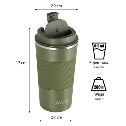 Cană Termica Verde, Izolată, 350 ml