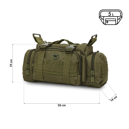 Geantă de șold verde XL – Capacitate mare, material durabil