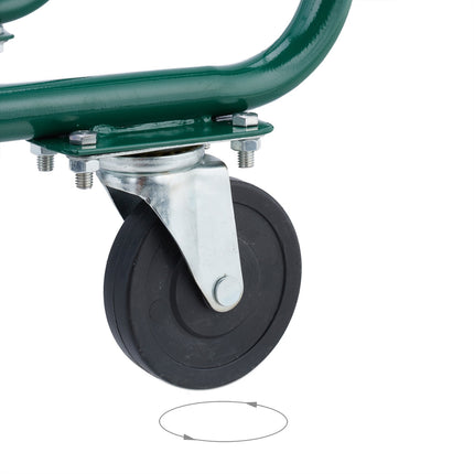 Cărucior verde pentru lemne de foc cu cauciucuri pneumatice