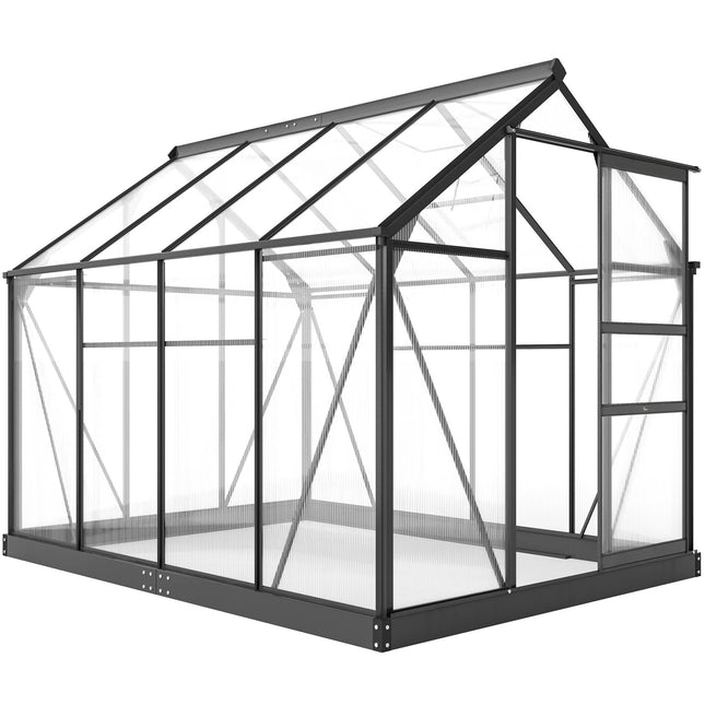 Seră 190x252x201 cm, policarbonat, ușă glisantă, orificiu de ventilație pe acoperiș