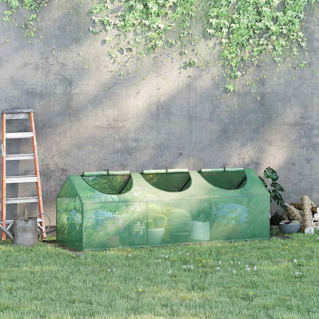 Greenhouse with window, green PE Cold frame, 180x60x60Cm