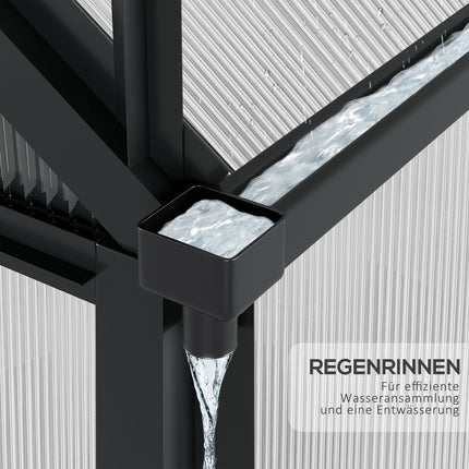 Seră seră din aluminiu 190 x 132 x 201 cm cu luminator și ușă, cabină de plante cu fundație, rezistentă la intemperii, gri-transparent