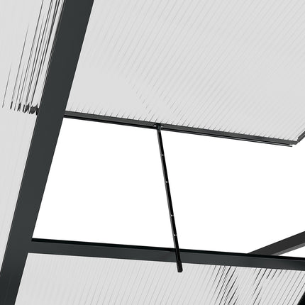 Seră seră din aluminiu 190 x 132 x 201 cm cu luminator și ușă, cabină de plante cu fundație, rezistentă la intemperii, gri-transparent
