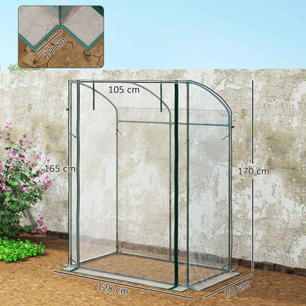 Winterproof Steel greenhouse, Bent roof, 128x70x170cm