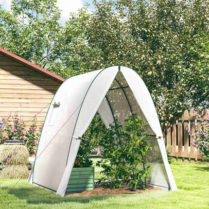Winterproof Steel Greenhouse, Roller Door & Window, 180x180x200 cm
