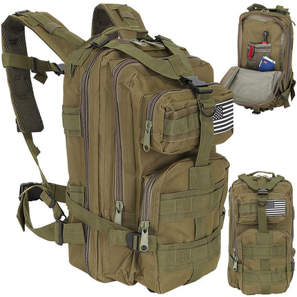Green small tourist backpack 23243